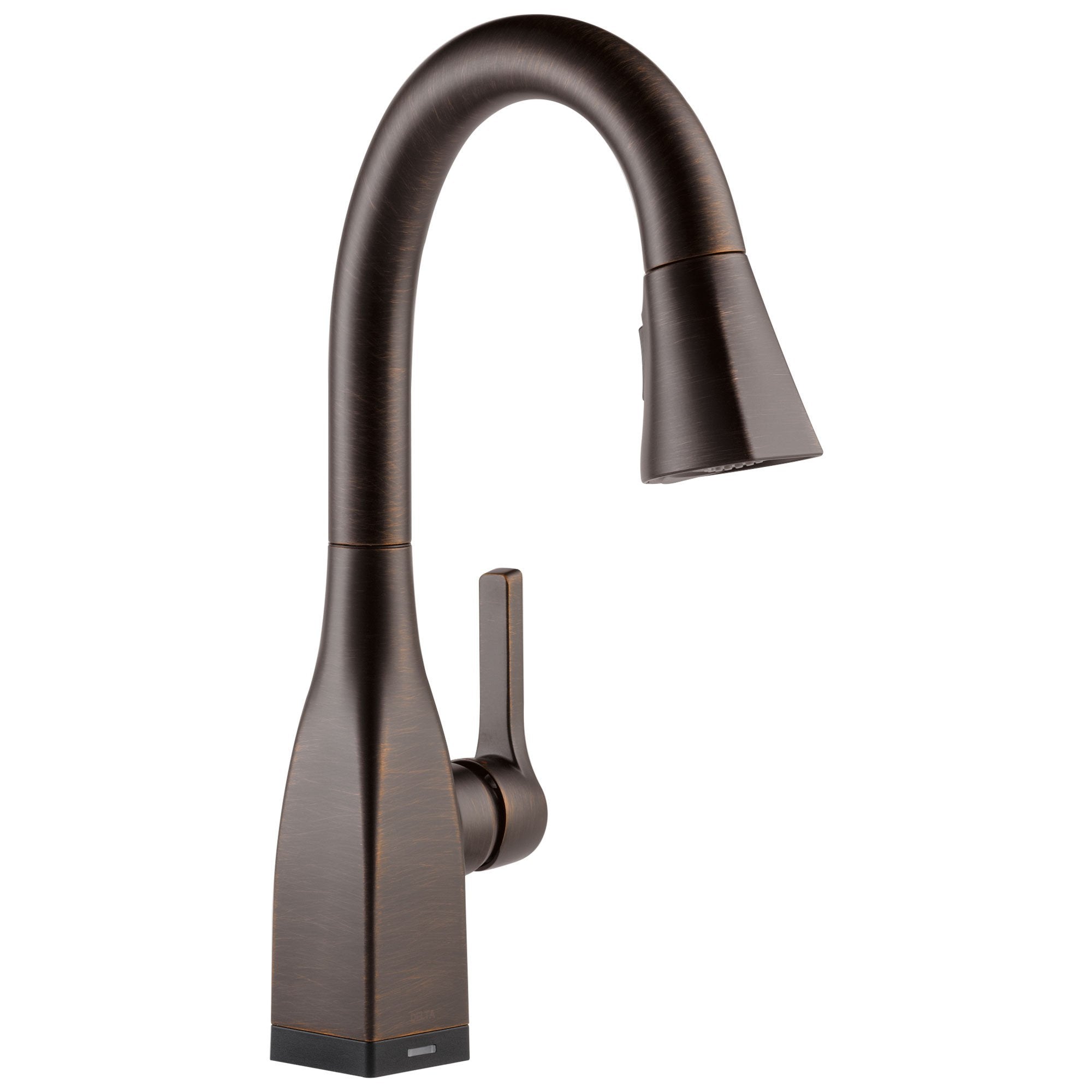 Delta Mateo Collection Venetian Bronze Finish Modern Single Handle Pull-Down Bar / Prep Sink Faucet with Touch2O Technology 732804