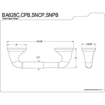 Kingston Chrome/Polished Brass Magellan ii toilet tissue paper holder BA628CPB