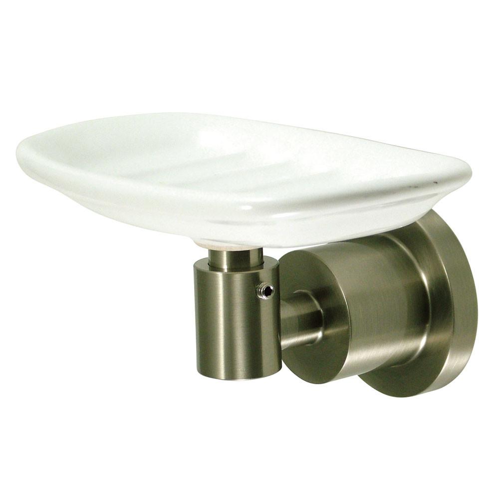 Soap dish - Wall mounted - White bone china and Brass - Model TB36 -  BATHROOM - VillaHus