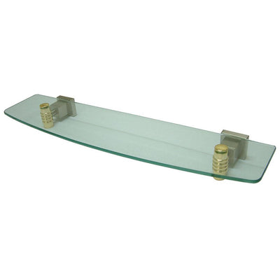 Kingston Bathroom Satin Nickel with Polished Brass Trim Glass Shelf BAH4649SNPB