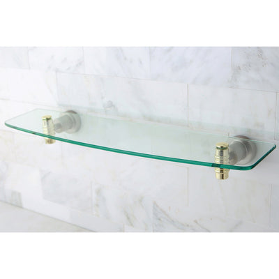 Kingston Bathroom Satin Nickel with Polished Brass Trim Glass Shelf BAH8619SNPB