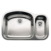 Blanco Wave Undermount Stainless Steel 32.1x20.8x10 0-Hole 1-1/2 Double Bowl Kitchen Sink 141336