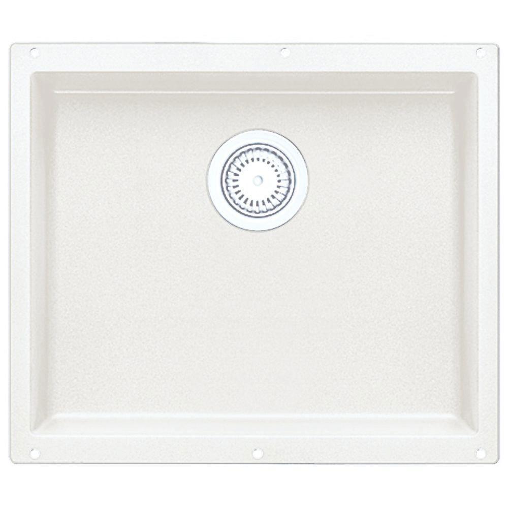Blanco Precis Undermount Granite 20.75 inch 0-Hole Single Bowl Kitchen Sink in White 335365