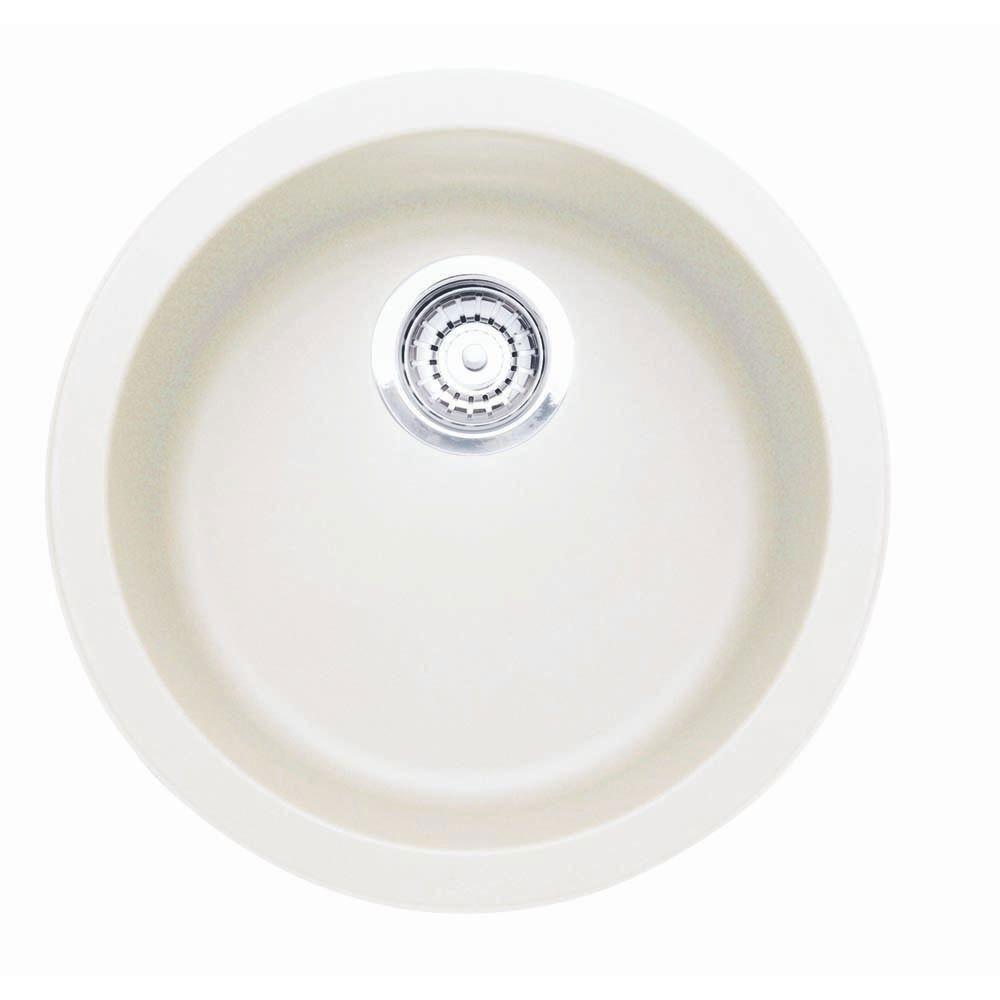 Blanco Rondo Dual Mount Granite Composite 17.7 inch 1-Hole Single Bowl Bar Sink in White 376285