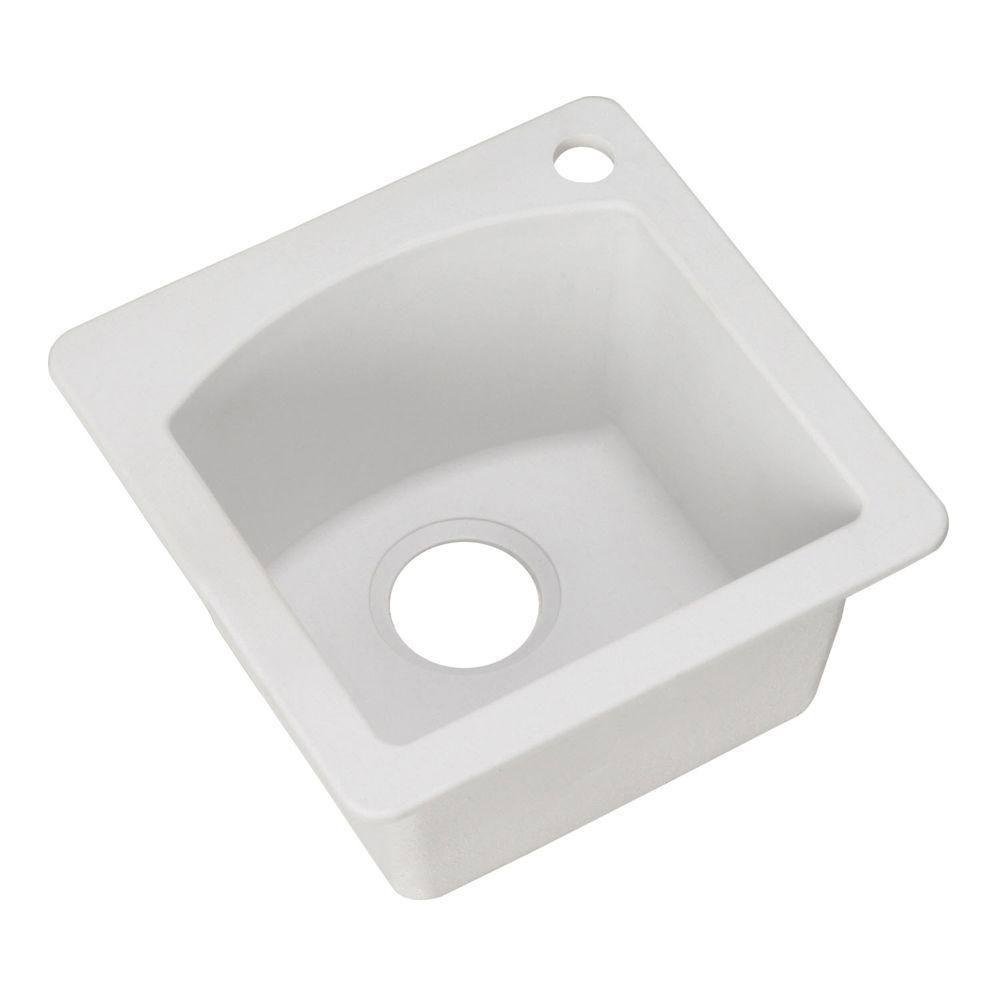 Blanco Diamond Dual Mount Composite 15x15x8 1-Hole Single Bowl Bar Sink in White 467332