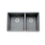 Blanco Precis Undermount Composite 33x18x9.5 0-Hole Double Bowl Kitchen Sink in Metallic Gray 524330