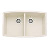 Blanco Performa Undermount Composite 33x20x10 0-Hole Double Bowl Kitchen Sink in Biscuit 524334
