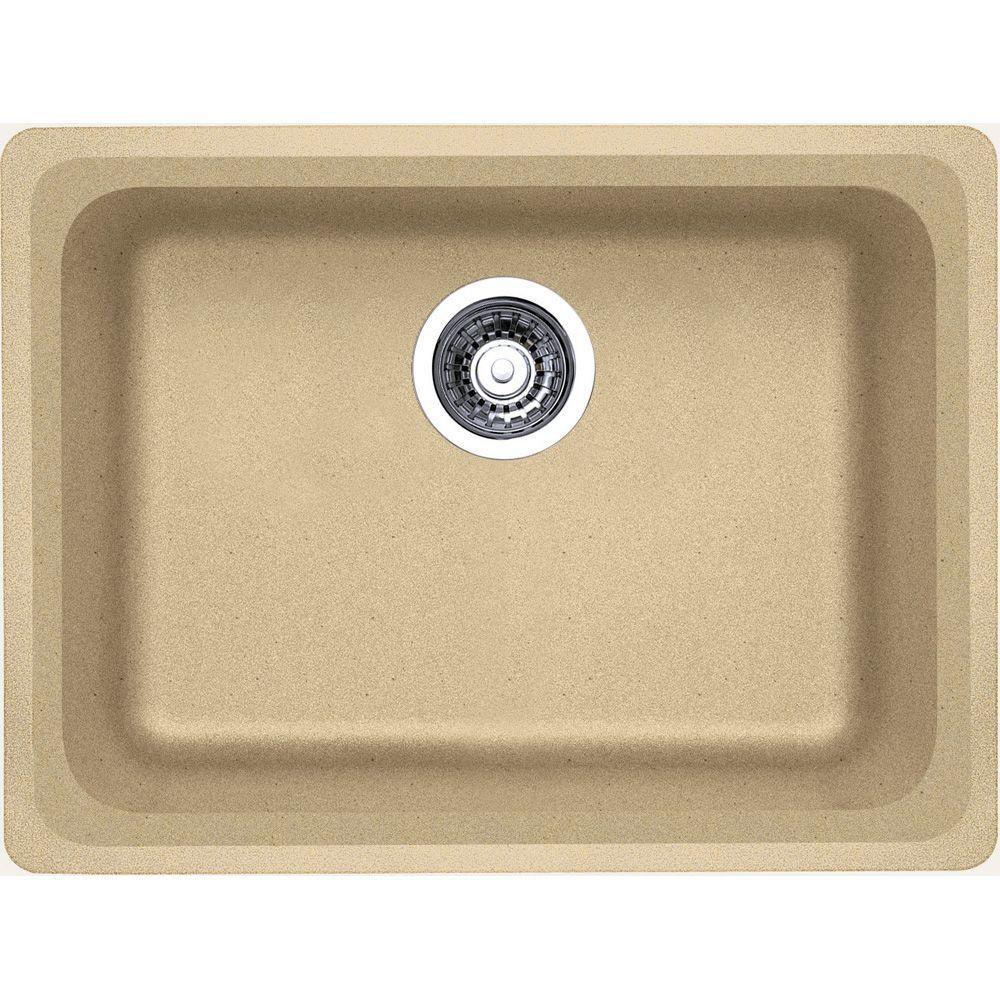 Blanco Vision Undermount Composite 24x18x8 0-Hole Single Bowl Kitchen Sink in Biscotti 573770