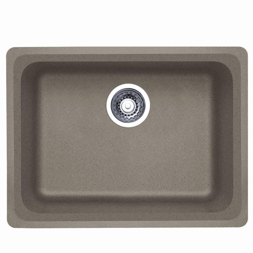Blanco Vision Undermount Composite 24x18x8 0-Hole Single Bowl Kitchen Sink in Truffle 573772