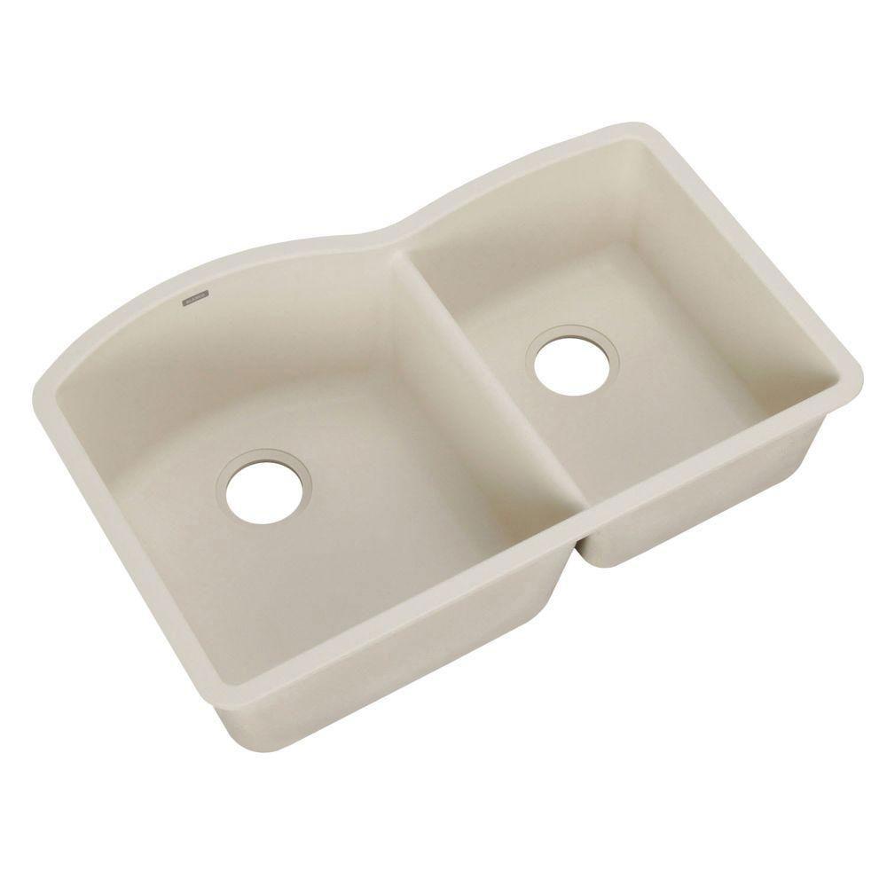Blanco Diamond Undermount Composite 32 inch 0-Hole Double Bowl Kitchen Sink in Biscuit 715701