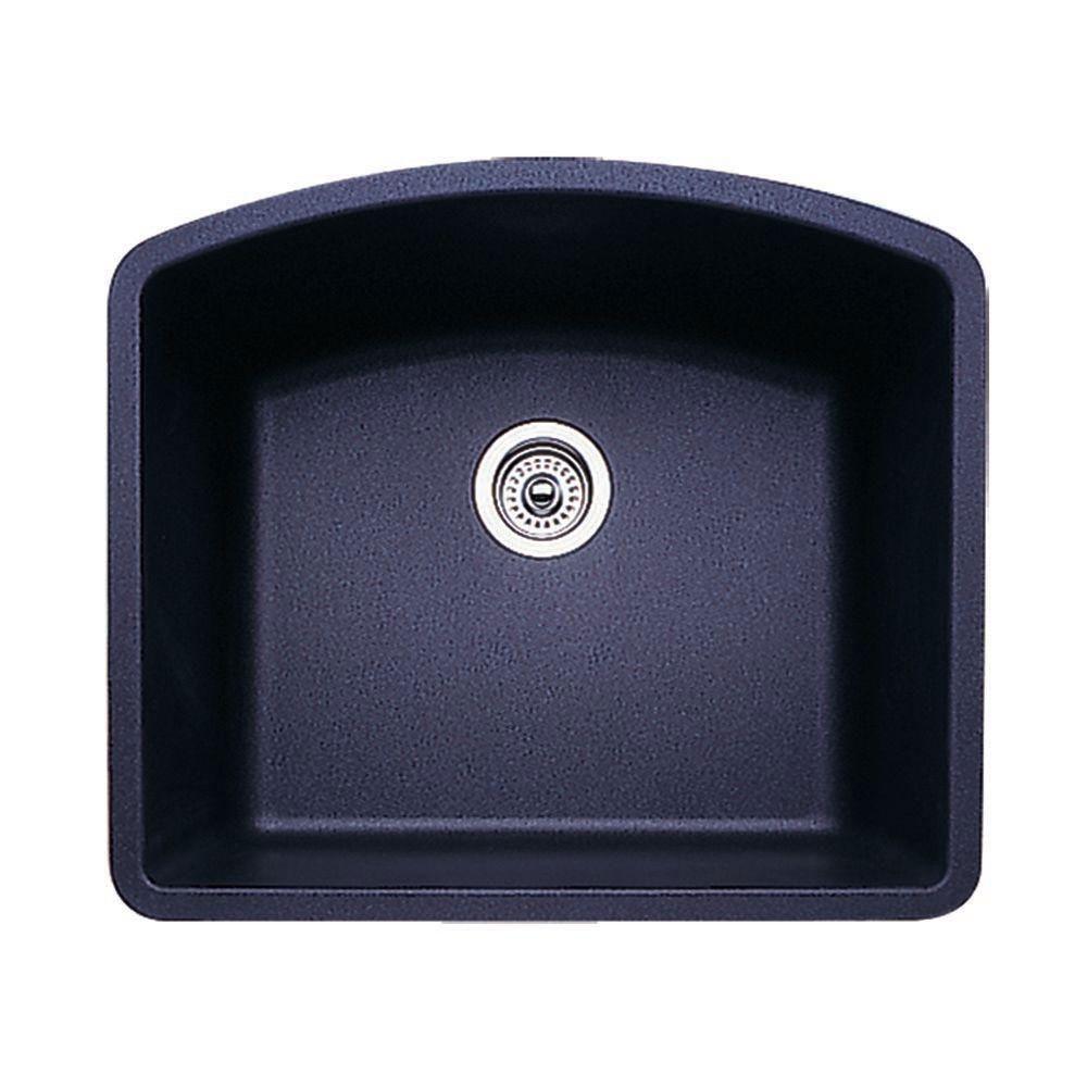 Blanco Diamond Undermount Granite 24 inch 0-Hole Single Bowl Kitchen Sink in Anthracite 715721