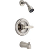 Delta Foundations Stainless Steel Finish Tub and Shower Faucet with Valve D353V