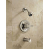 Delta Foundations Stainless Steel Finish Tub and Shower Faucet with Valve D353V