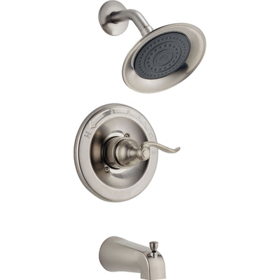 Delta Windemere Stainless Steel Finish Tub and Shower Combo Faucet Trim D296V