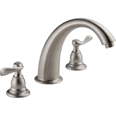 Delta Windemere Stainless Steel Finish Widespread Roman Tub Faucet w/Valve D893V