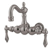Kingston Brass Satin Nickel Wall Mount Clawfoot Tub Faucet CC1001T8