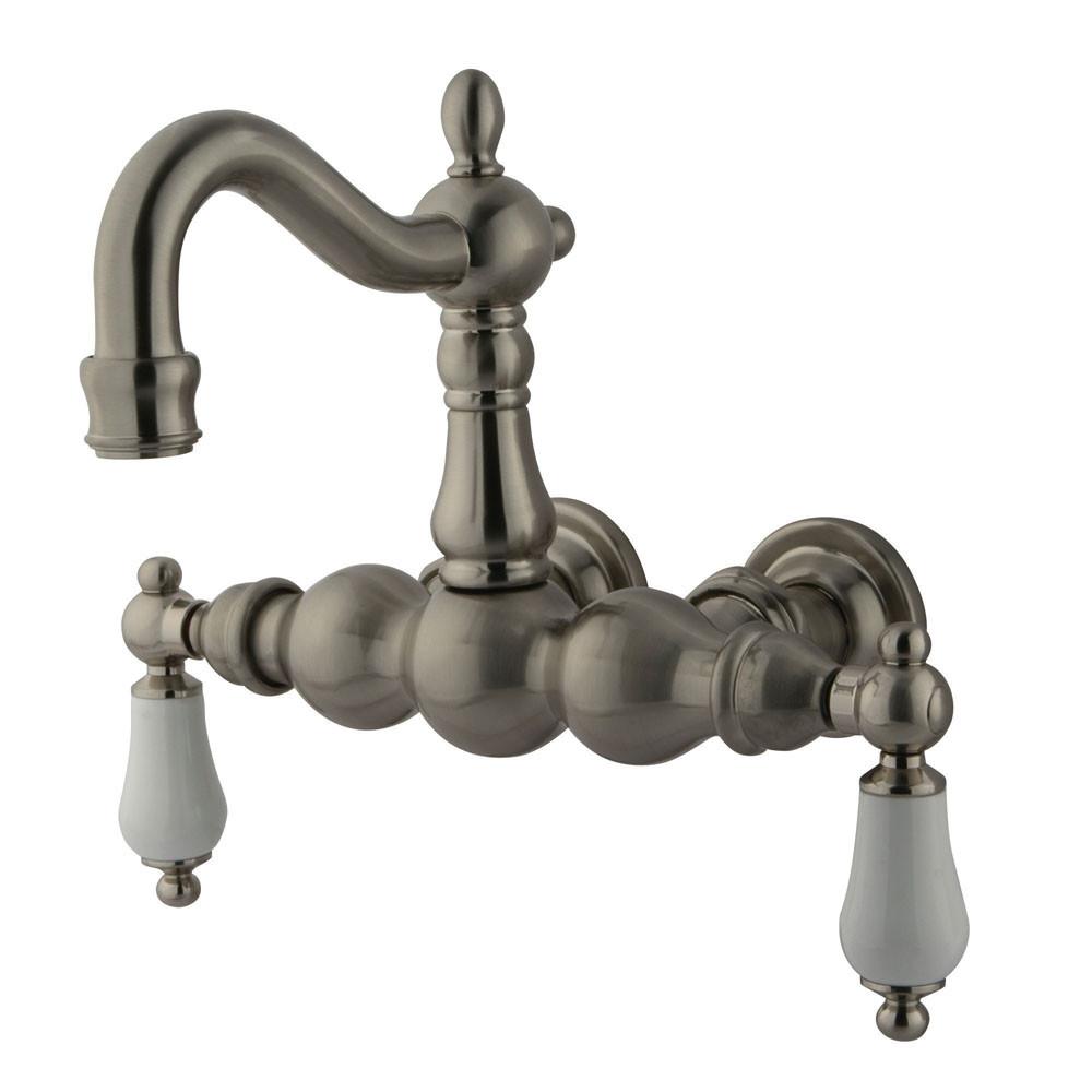 Kingston Brass Satin Nickel Wall Mount Clawfoot Tub Faucet CC1005T8