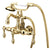 Kingston Polished Brass Wall Mount Clawfoot Tub Faucet w hand shower CC1007T2