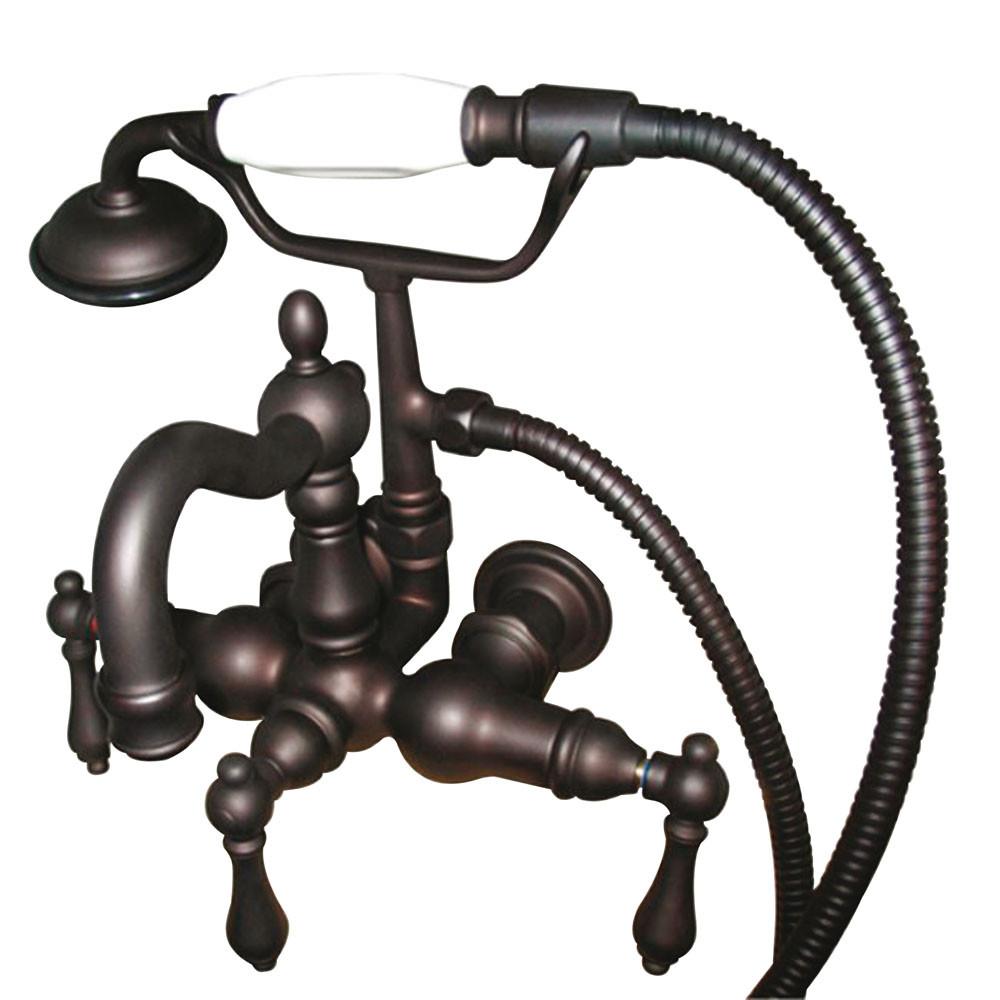 Kingston Oil Rubbed Bronze Wall Mount Clawfoot Tub Faucet w hand shower CC1007T5