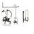 Oil Rubbed Bronze Clawfoot Tub Faucet Shower Kit with Enclosure Curtain Rod 1007T5CTS