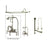 Satin Nickel Clawfoot Tub Faucet Shower Kit with Enclosure Curtain Rod 1007T8CTS