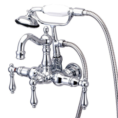 Kingston Brass Chrome Wall Mount Clawfoot Tub Faucet w hand shower CC1008T1