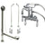 Chrome Wall Mount Clawfoot Tub Faucet w hand shower w Drain Supplies Stops CC1010T1system
