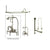 Satin Nickel Clawfoot Tub Faucet Shower Kit with Enclosure Curtain Rod 1011T8CTS