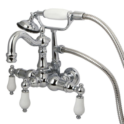 Kingston Brass Chrome Wall Mount Clawfoot Tub Faucet w hand shower CC1012T1