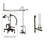 Oil Rubbed Bronze Clawfoot Tub Faucet Shower Kit with Enclosure Curtain Rod 1013T5CTS