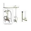 Satin Nickel Clawfoot Tub Faucet Shower Kit with Enclosure Curtain Rod 1013T8CTS