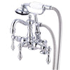 Kingston Chrome Wall Mount Clawfoot Tub Filler Faucet with Hand Shower CC1014T1