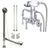 Chrome Wall Mount Clawfoot Tub Filler Faucet w Hand Shower Package CC1014T1system