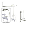 Chrome Clawfoot Tub Shower Faucet Kit with Enclosure Curtain Rod 1014T1CTS