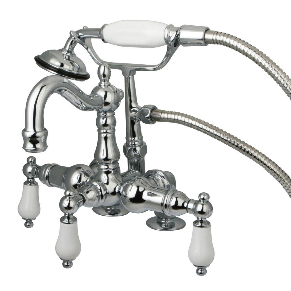 Kingston Brass Chrome Deck Mount Clawfoot Tub Faucet w hand shower CC1016T1