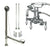 Chrome Deck Mount Clawfoot Tub Faucet w hand shower w Drain Supplies Stops CC1016T1system