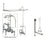 Chrome Clawfoot Tub Faucet Shower Kit with Enclosure Curtain Rod 1016T1CTS