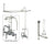 Chrome Clawfoot Tub Faucet Shower Kit with Enclosure Curtain Rod 1018T1CTS
