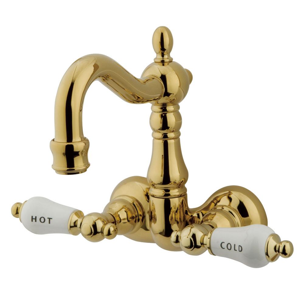 Kingston Brass Polished Brass Wall Mount Clawfoot Tub Faucet CC1073T2