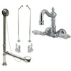 Chrome Wall Mount Clawfoot Tub Faucet Package w Drain Supplies Stops CC1074T1system