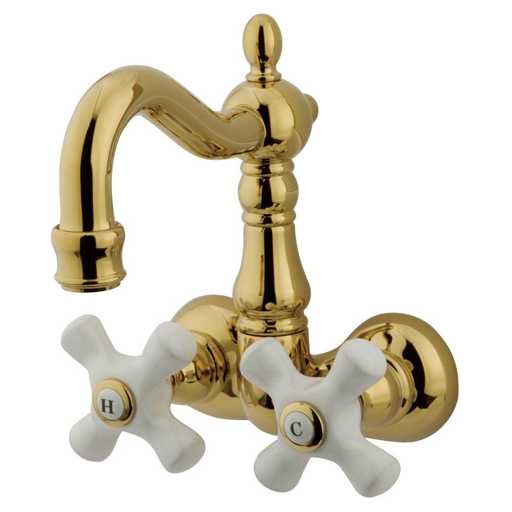 Kingston Brass Polished Brass Wall Mount Clawfoot Tub Faucet CC1079T2