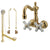 Polished Brass Wall Mount Clawfoot Tub Faucet Package w Drain Supplies Stops CC1079T2system