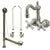 Satin Nickel Wall Mount Clawfoot Tub Faucet Package w Drain Supplies Stops CC1079T8system