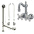 Chrome Wall Mount Clawfoot Tub Faucet Package w Drain Supplies Stops CC1080T1system