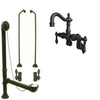 Oil Rubbed Bronze Wall Mount Clawfoot Tub Faucet Package w Drain Supplies Stops CC1081T5system