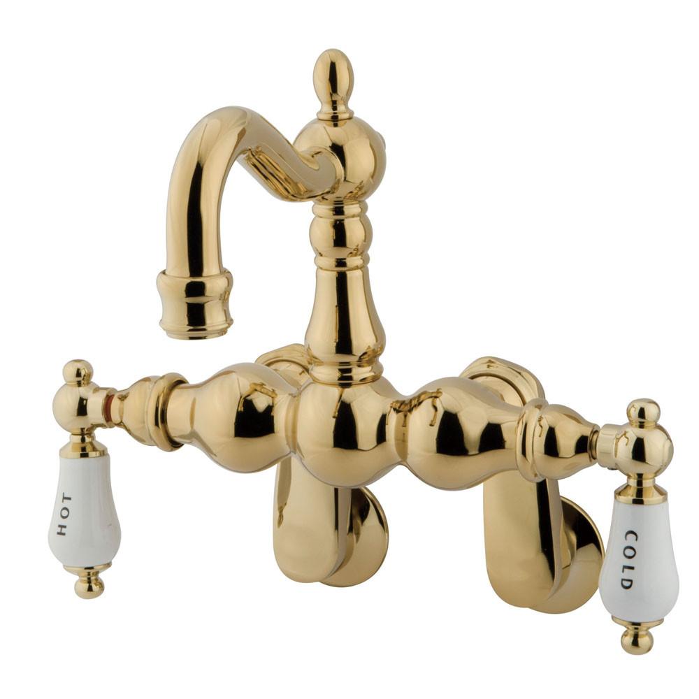 Kingston Brass Polished Brass Wall Mount Clawfoot Tub Faucet CC1085T2