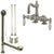 Satin Nickel Deck Mount Clawfoot Tub Faucet Package w Drain Supplies Stops CC1093T8system