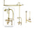 Polished Brass Clawfoot Tub Faucet Shower Kit with Enclosure Curtain Rod 109T2CTS