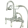 Kingston Chrome Wall Mount Clawfoot Tub Filler Faucet with Hand Shower CC10T1