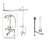 Chrome Clawfoot Tub Faucet Shower Kit with Enclosure Curtain Rod 110T1CTS
